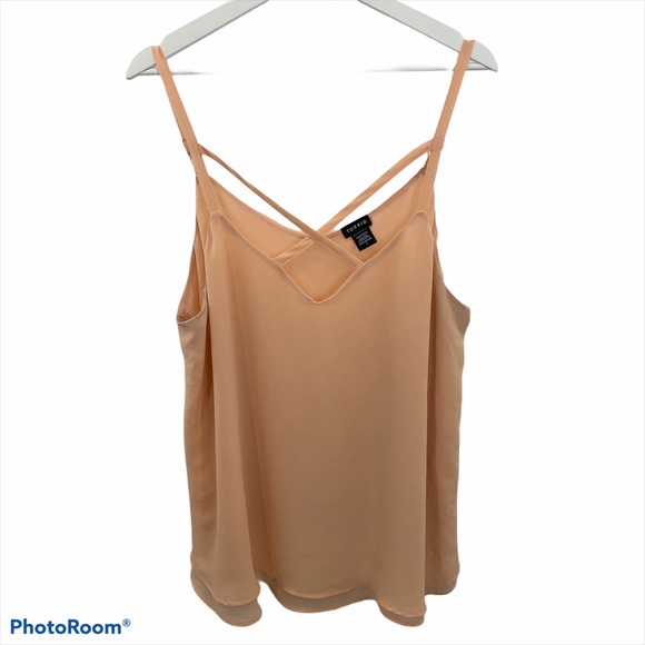 Torrid Blush Strappy Chiffon Swing Cami Top Blouse - Picture 2 of 5
